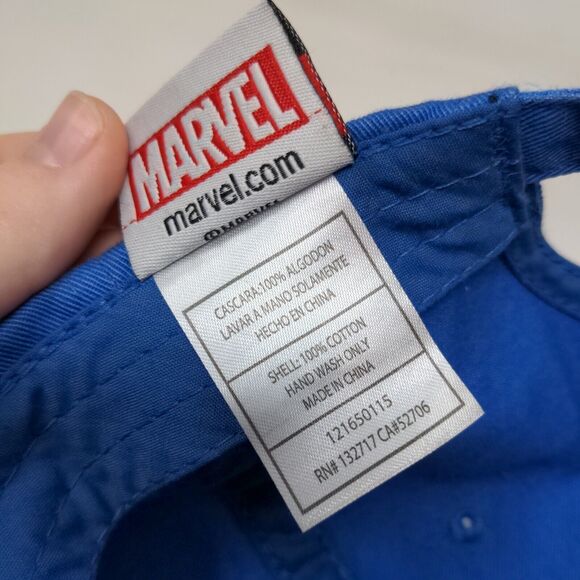 Marvel Men's Slideback Hat Blue Red Adjustable Embroidered Captain America Logo - Picture 10 of 10